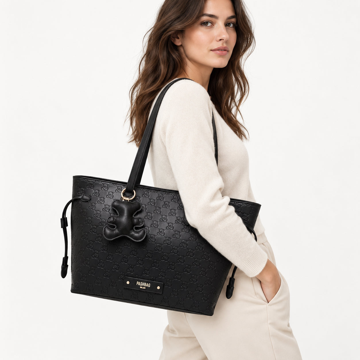 PashBag Borsa Shopper Donna Capiente con Charm