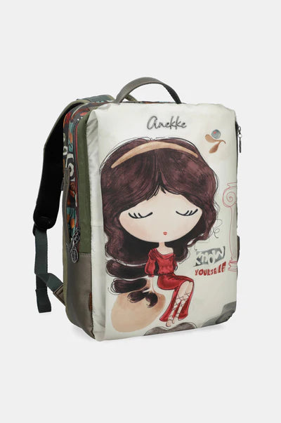 Zaino grande Anekke da viaggio con tasche VERDE TU | Giò Fashion