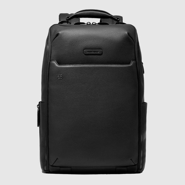 Zaino Piquadro in Pelle Porta PC 15,6 con Impronta Digitale e Comparto Viaggio NERO TU | Giò Fashion