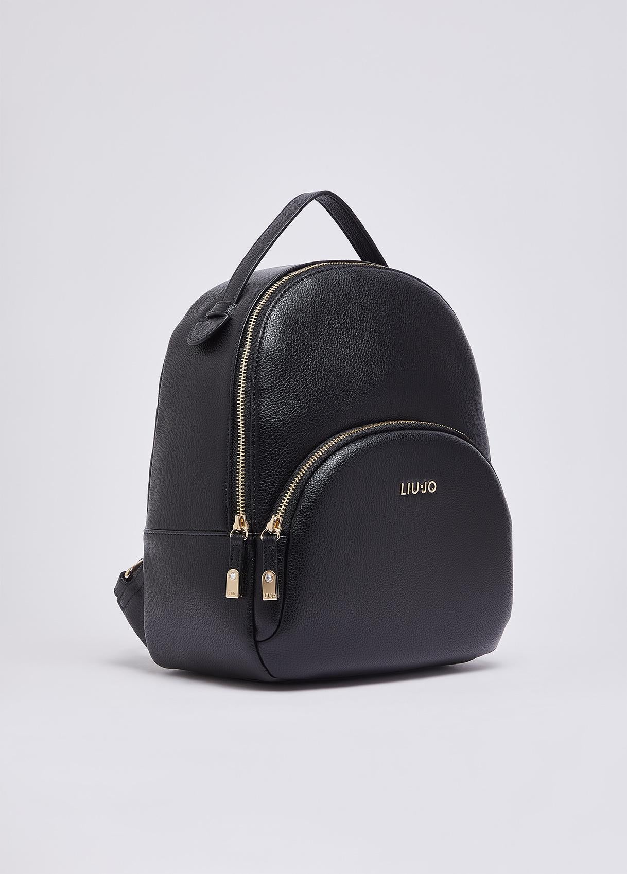 Zaino Liu Jo elegante con tasca frontale e chiusura zip Nero TU | Giò Fashion