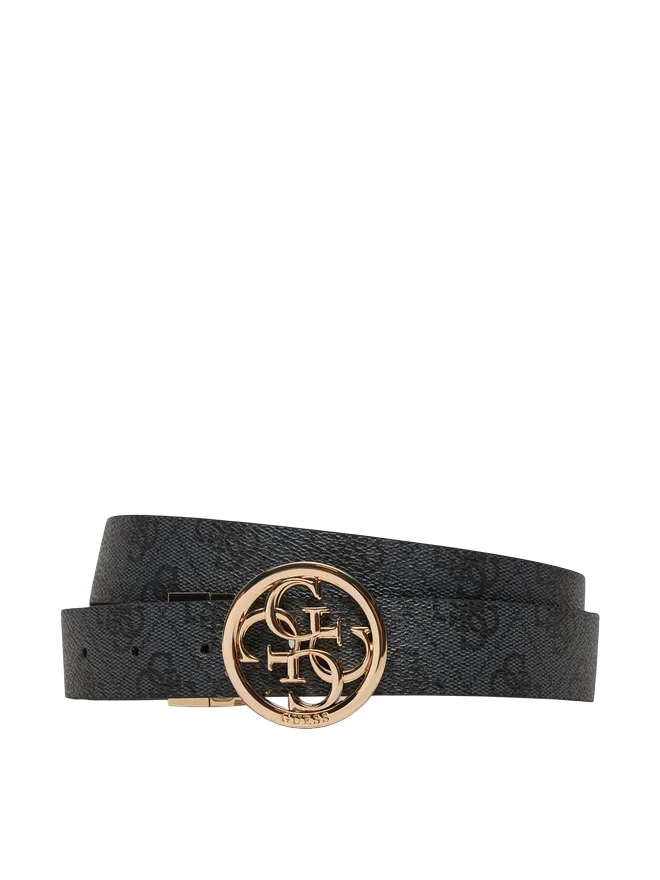 Cintura Guess Monogram con Fibbia Rotonda Oro