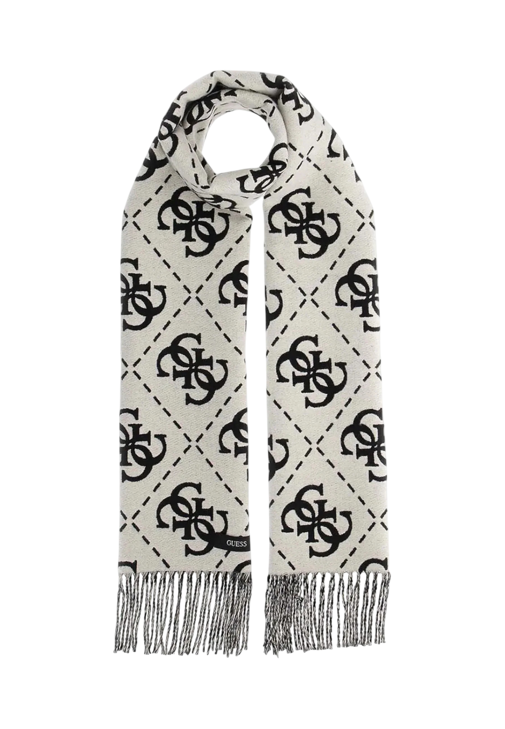 Sciarpa Guess con logo intrecciato e frange