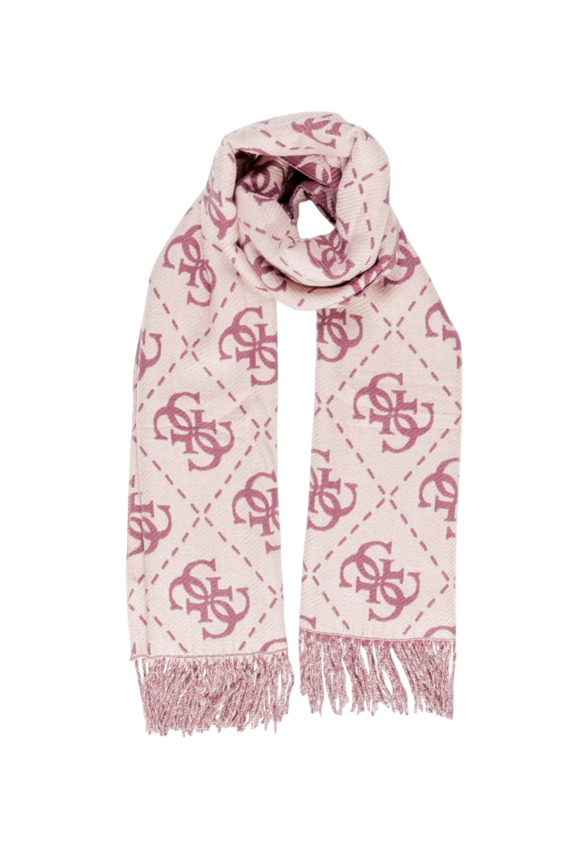Sciarpa Guess con logo intrecciato e frange