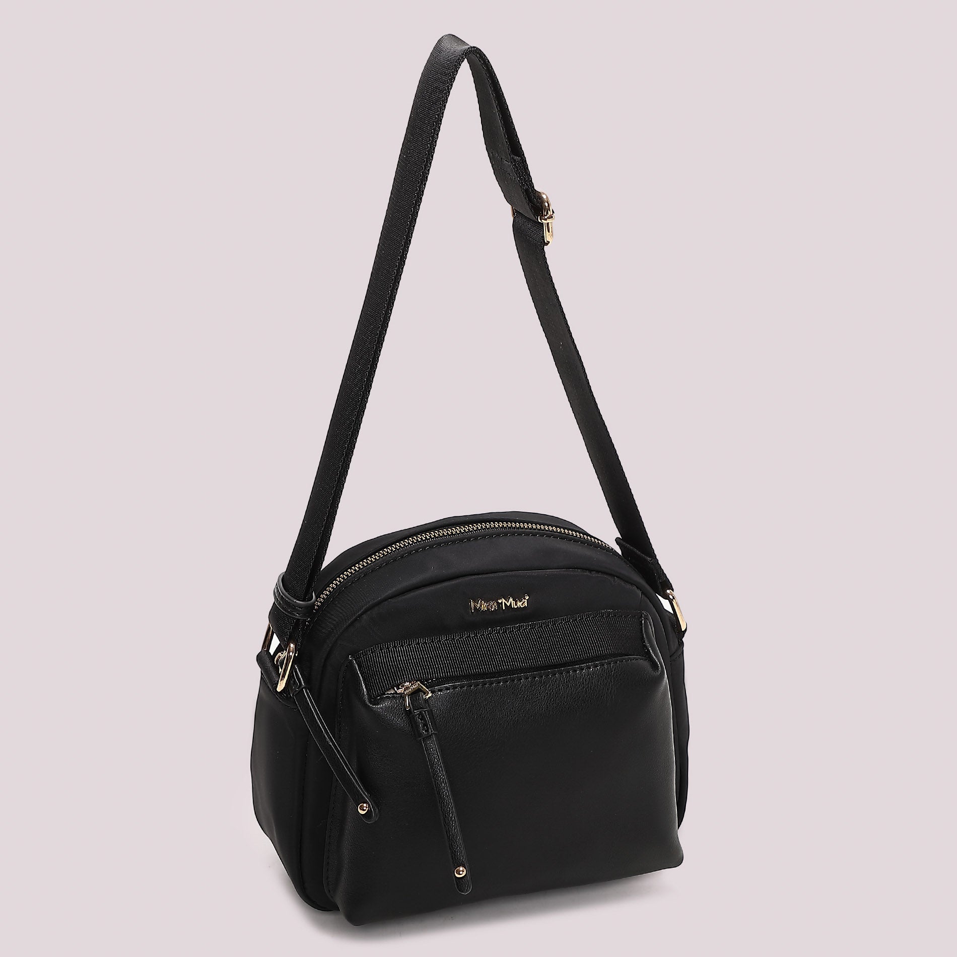 Borsa tracolla Mimi Mua donna compatta con tasca esterna e zip Nero TU | Giò Fashion