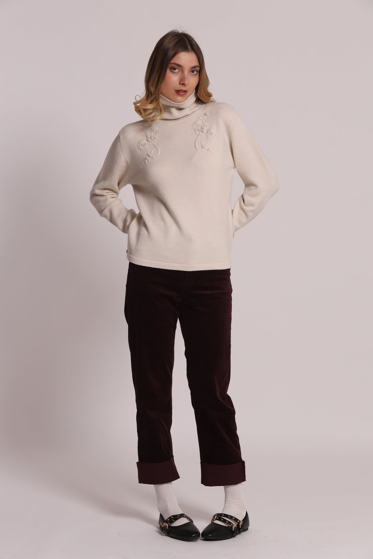 Jeans Cropped Donna Mimi Mua in Velluto