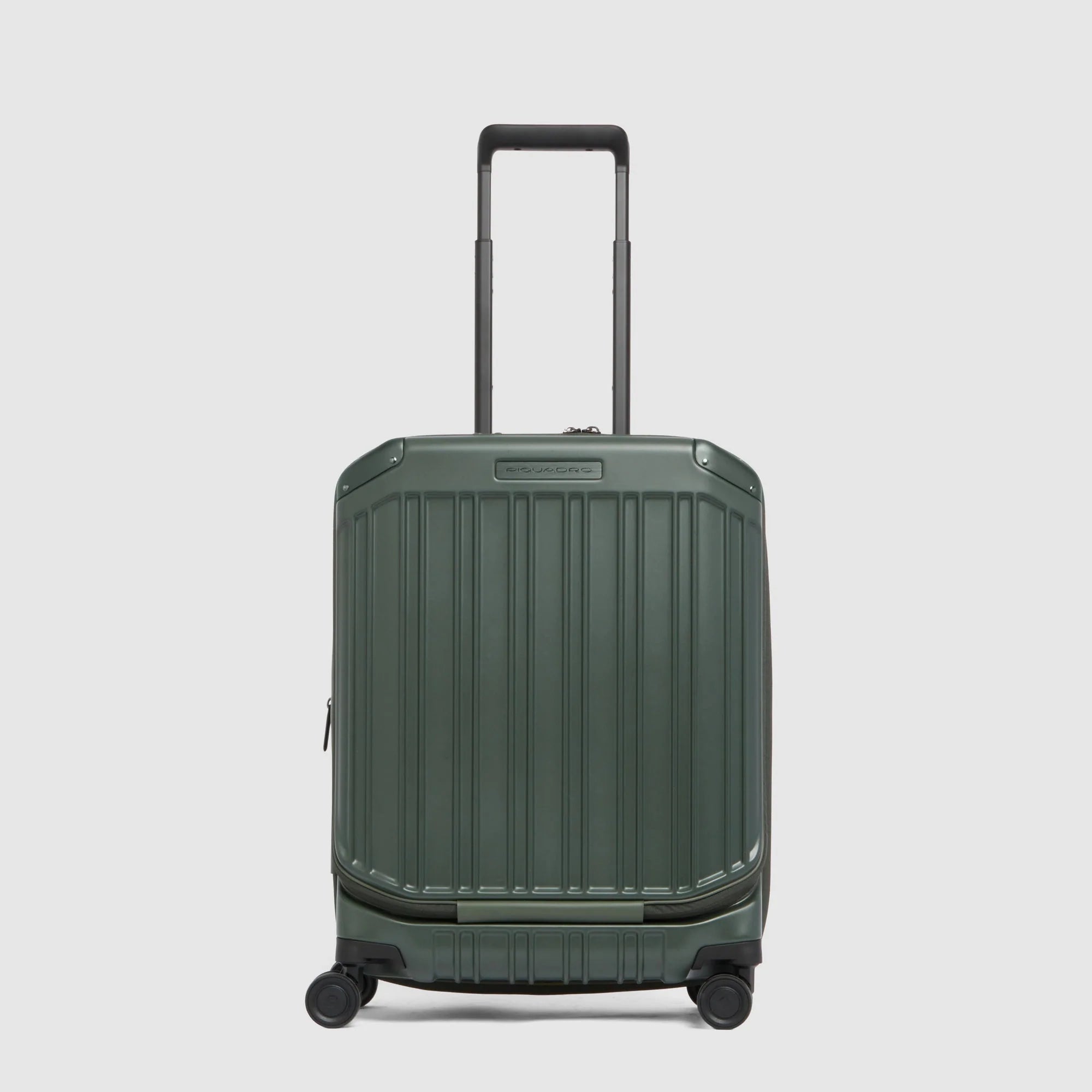 Piquadro Trolley Rigido da Cabina PQ-Light Blu Opaco Espandibile con 4 Ruote e Porta PC 17,3"
