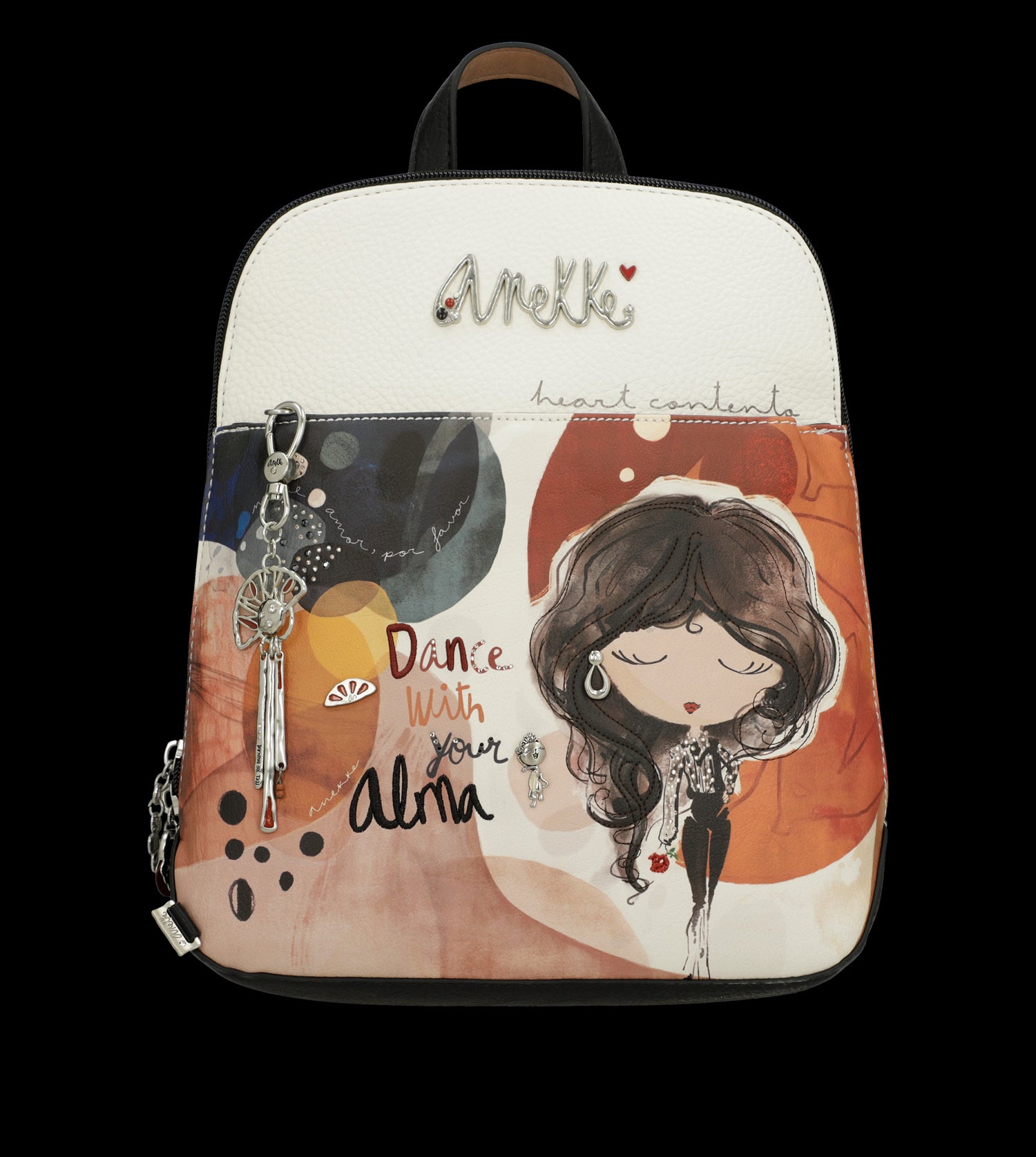 Zaino Anekke compatto con design artistico e dettagli raffinati