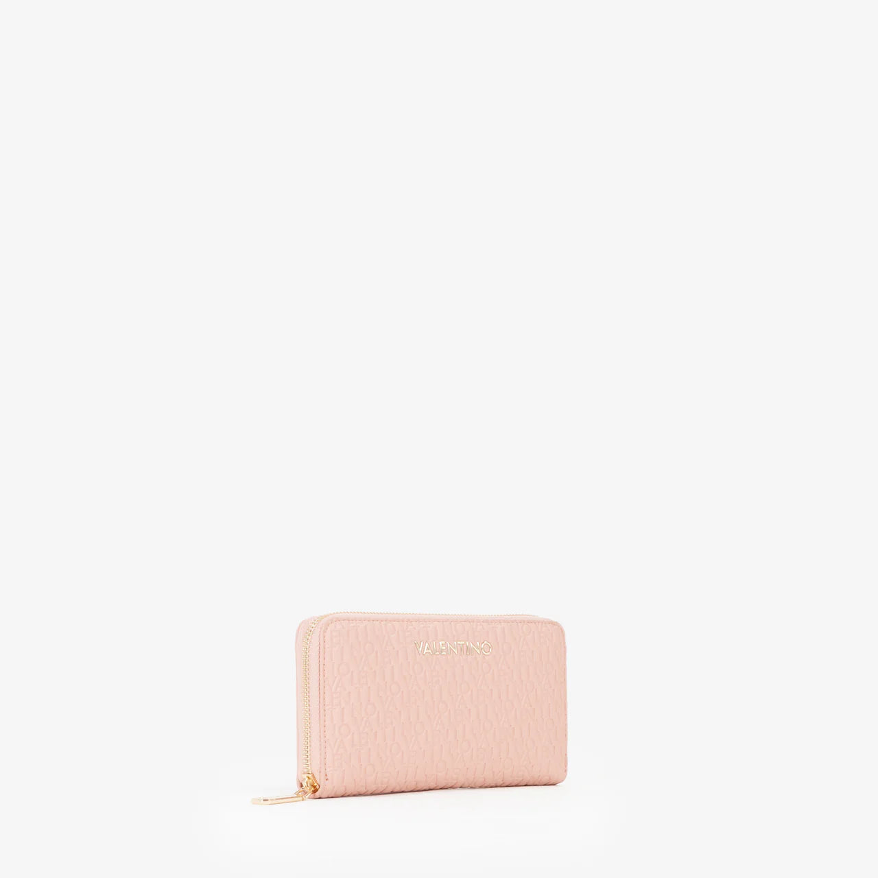 Valentino portafoglio donna zip around con logo in rilievo Rosa TU | Giò Fashion