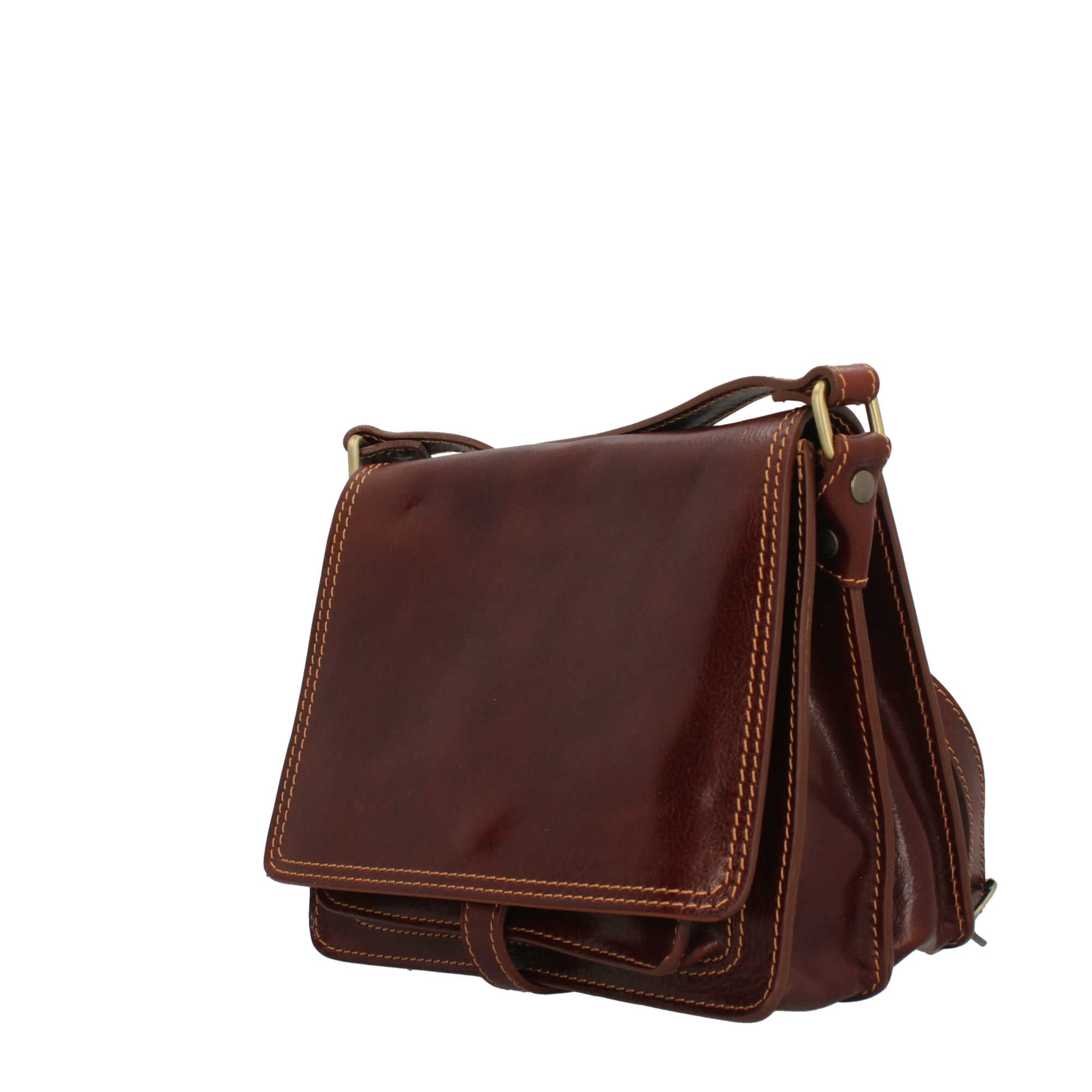Borsa a tracolla in vera pelle artigianale Made in Italy Marrone TU | Giò Fashion