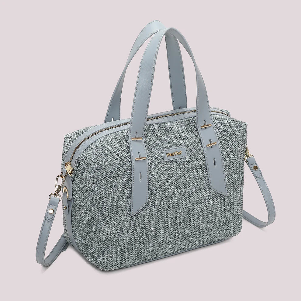 Borsa Bauletto Mimi Mua Paglia CELESTE TU | Giò Fashion