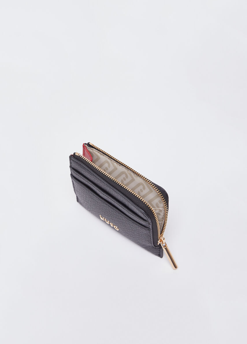Portafoglio compatto Liu Jo con zip e porta carte elegante NERO TU | Giò Fashion