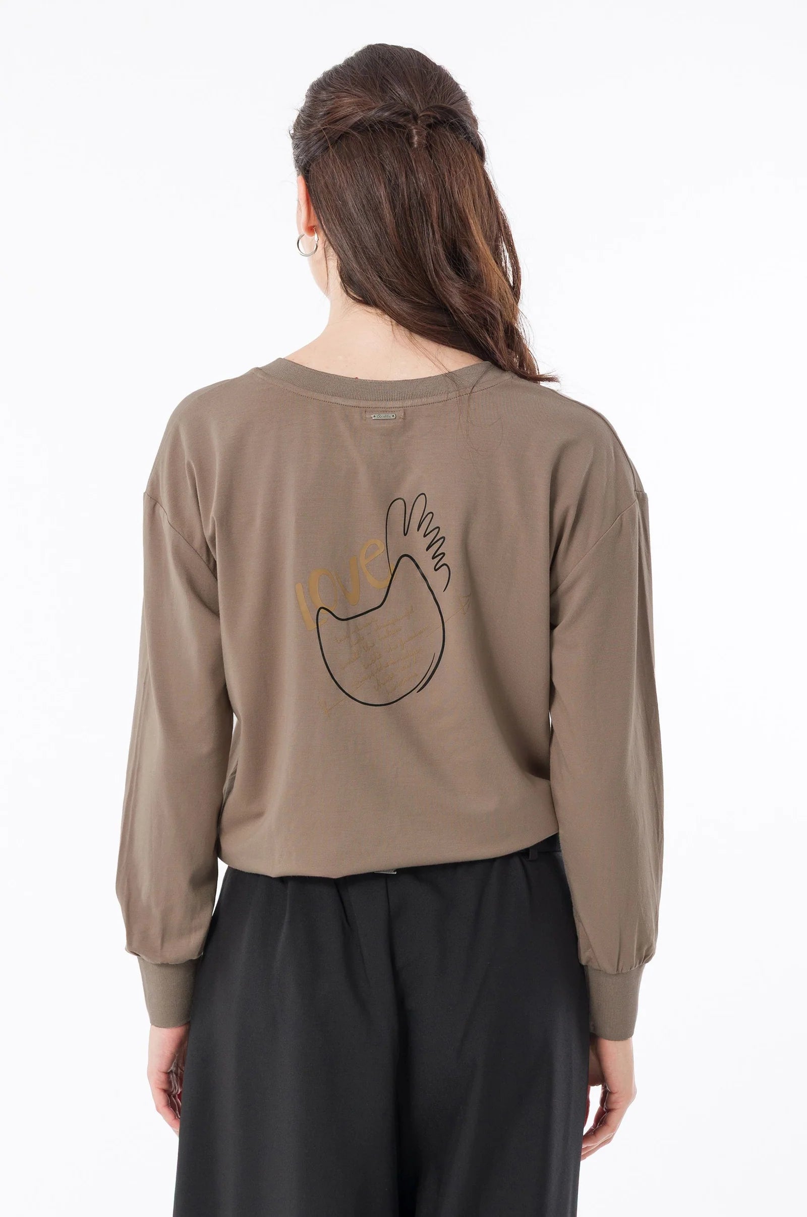 Maglia Donna Anekke Tulip a Maniche Lunghe con Scollo a V e Stampa Artistica