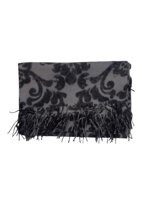 Sciarpa Y Not con frange e motivo barocco