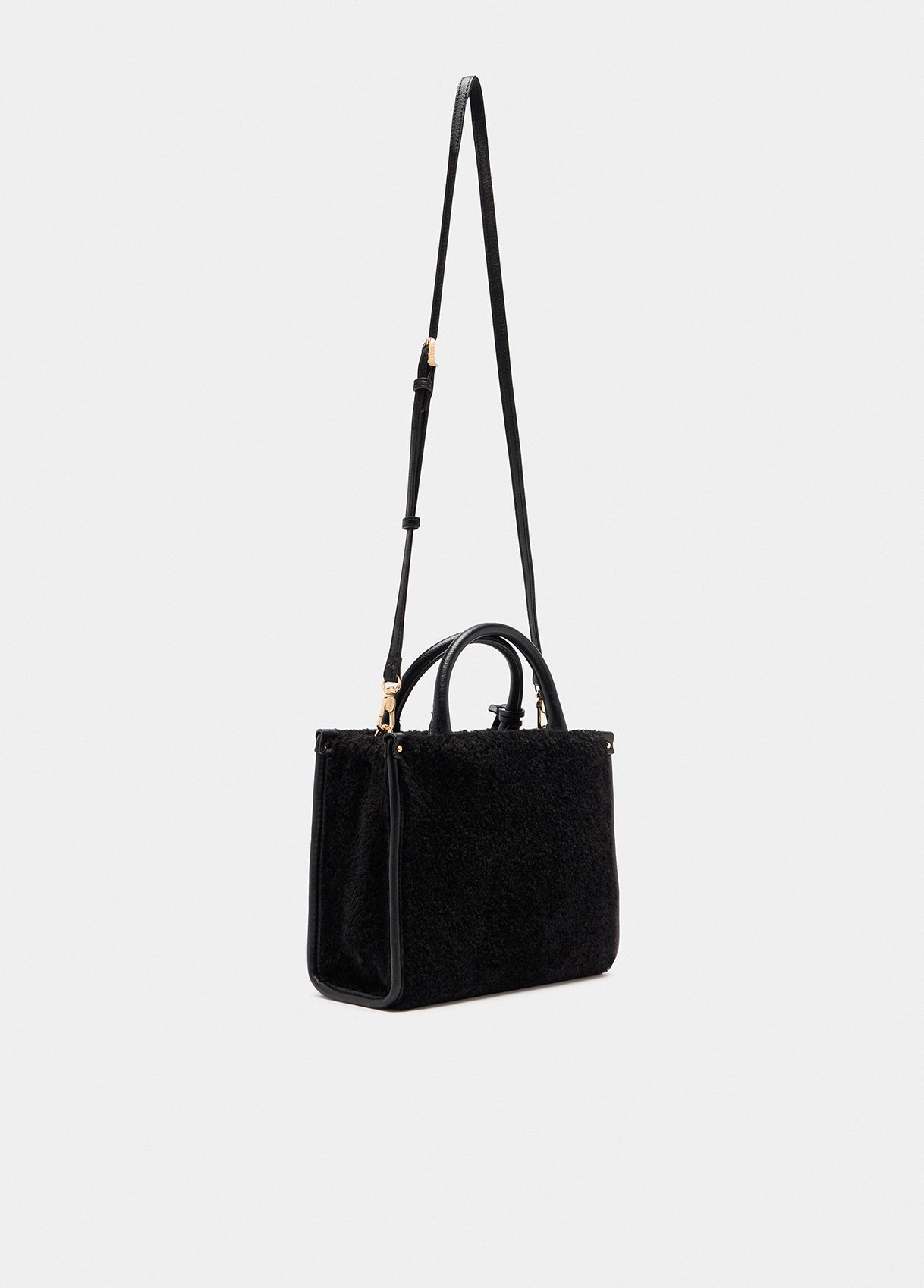 Borsa a mano Liu Jo con inserti in shearling Nero TU | Giò Fashion