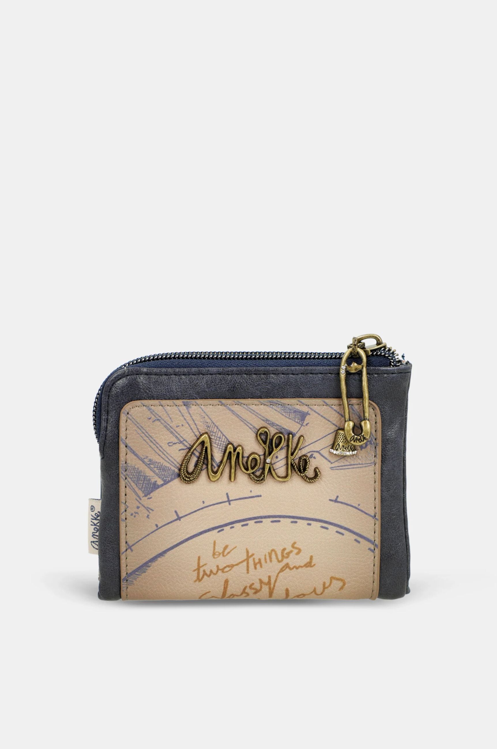 portafoglio piccolo Anekke Contemporary con chiusura zip BLU TU | Giò Fashion