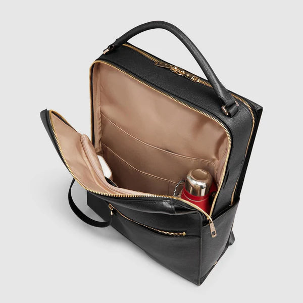 Zaino Piquadro elegante in pelle con doppia tasca frontale Nero TU | Giò Fashion