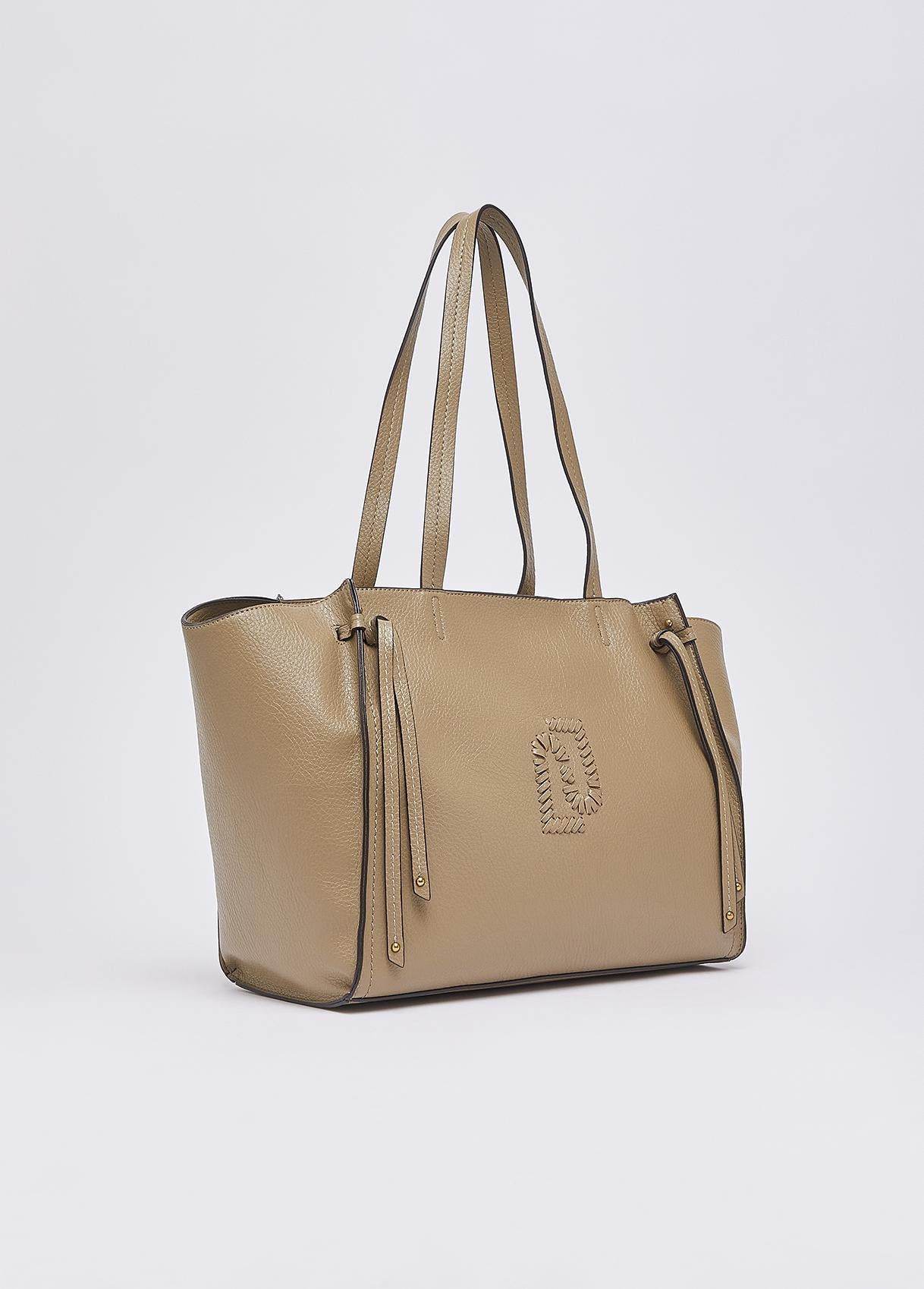 Shopping bag Liu Jo con logo frontale e manici lunghi Mocha TU | Giò Fashion