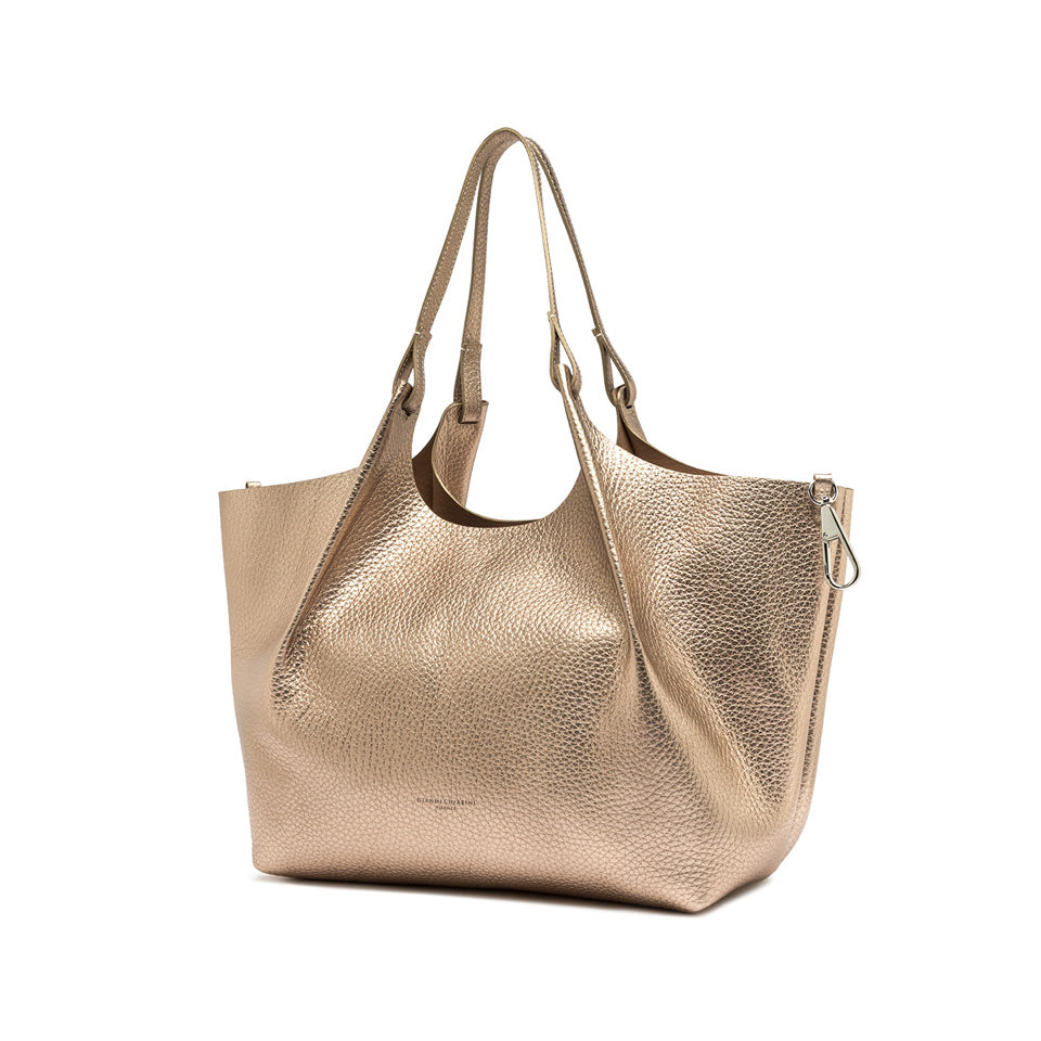 Borsa a Spalla Gianni Chiarini Dua in pelle metallizzata BRONZE TU | Giò Fashion