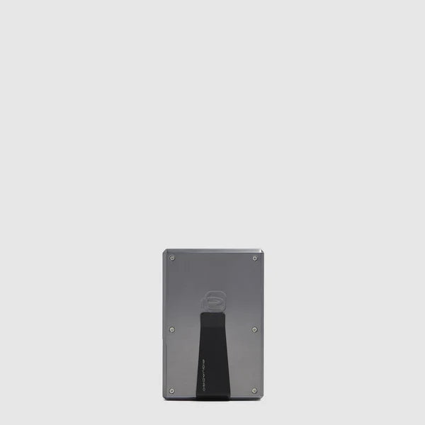 Portacarte MagSafe® Blue Square in Pelle e Alluminio con RFID