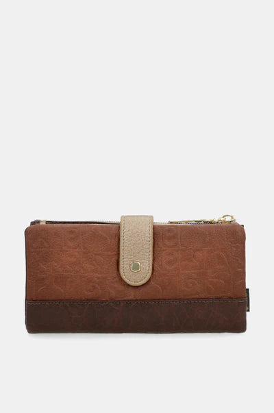 Portafoglio donna Anekke grande con zip organizer carte e monete Marrone TU | Giò Fashion