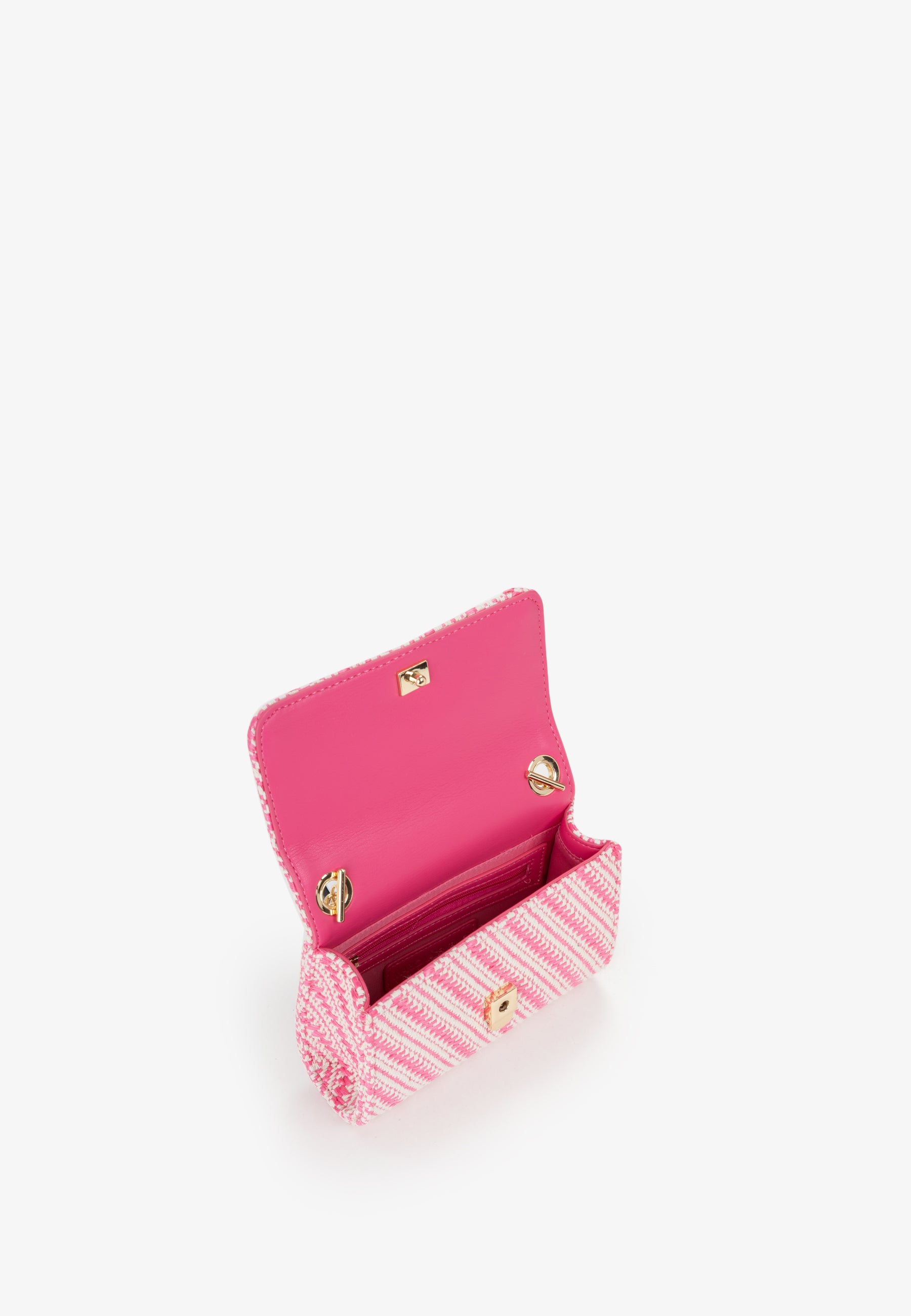 Mini bag donna Mario Valentino in tessuto intrecciato con tracolla a catena FUXIA-MULTI TU | Giò Fashion