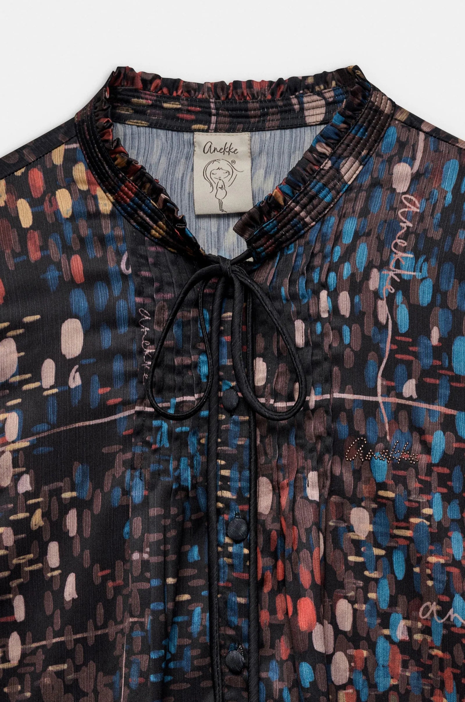 Blusa Donna Anekke Blossom con Stampa Artistica e Volant