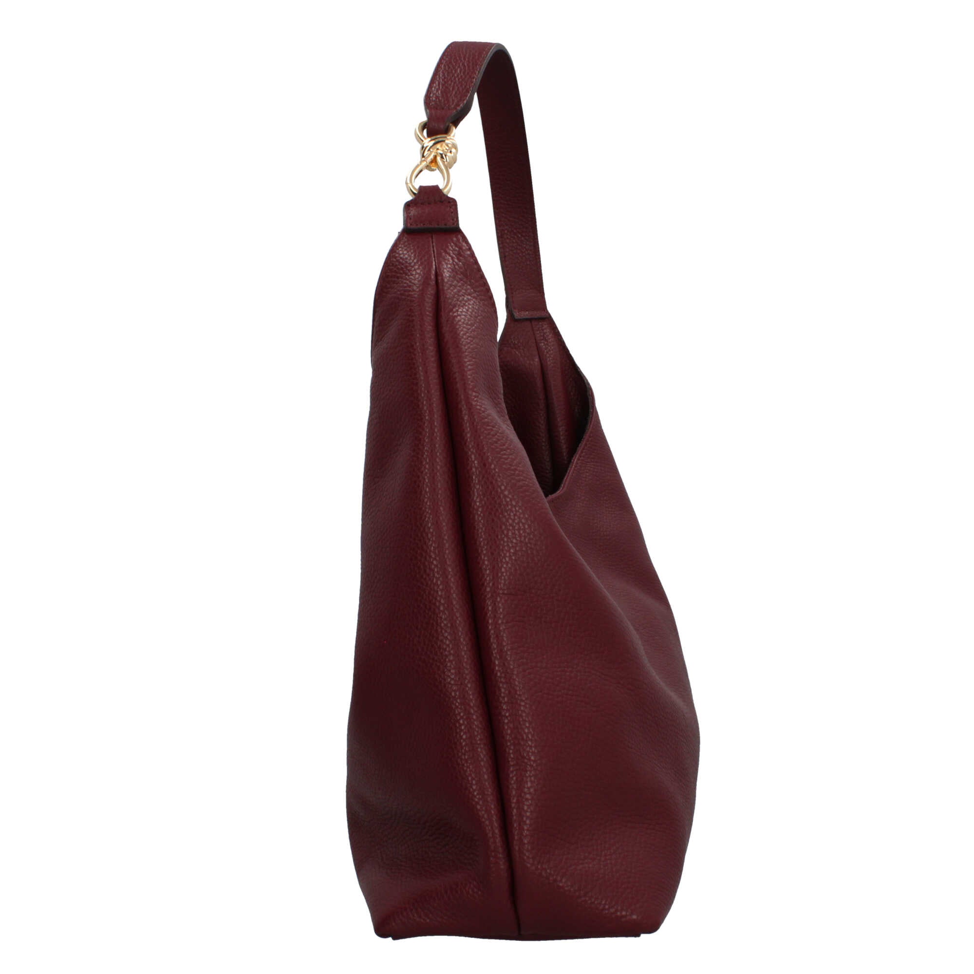 Borsa a spalla in vera pelle martellata Made in Italy BORDEAUX TU | Giò Fashion
