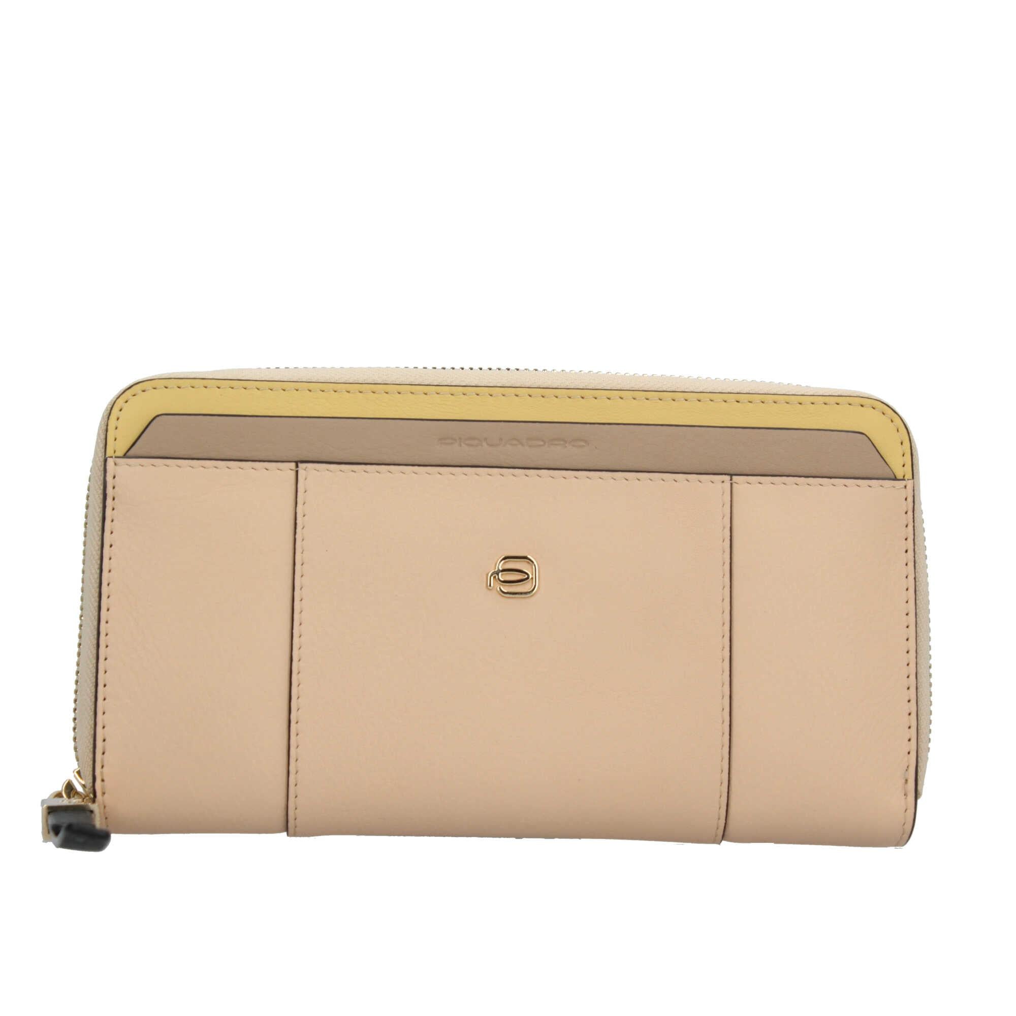 Portafoglio a quattro soffietti con zip Piquadro ROSA TU | Giò Fashion