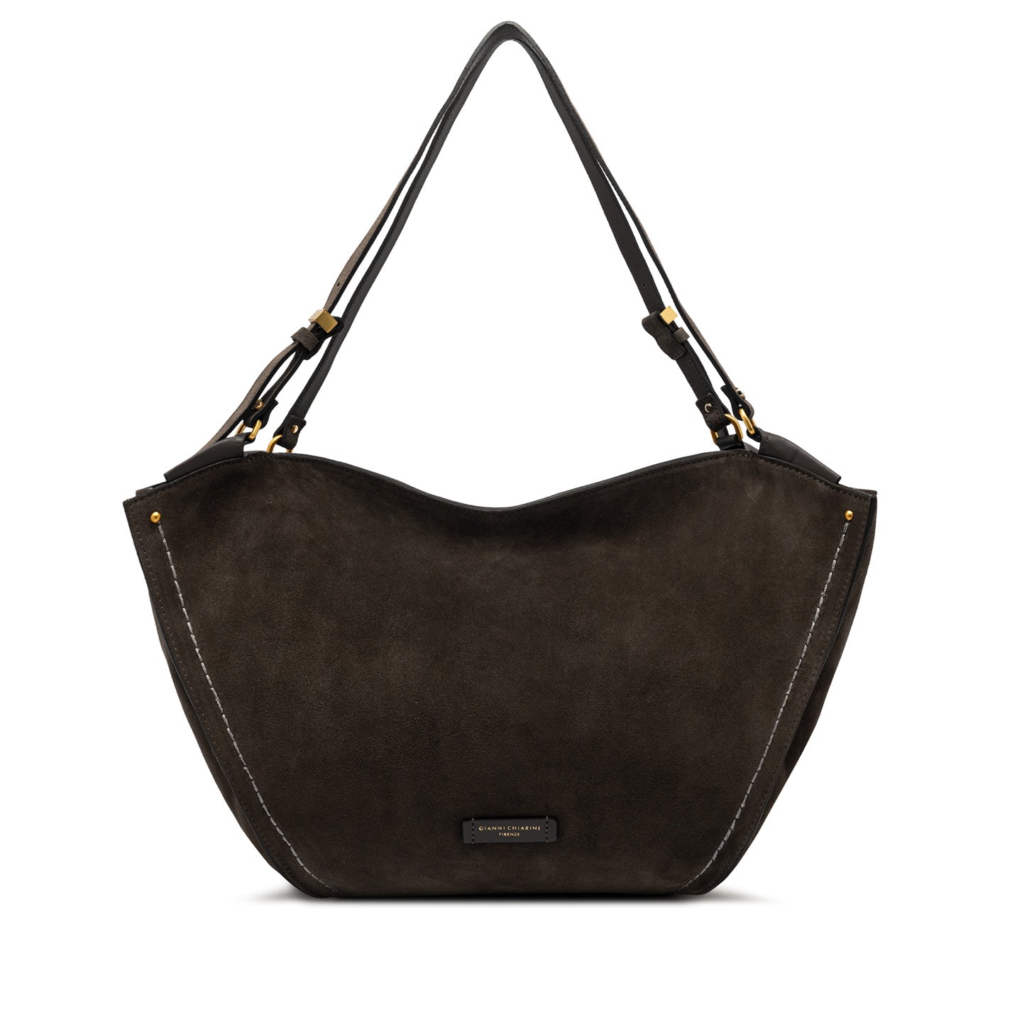 Borsa shopping Gianni Chiarini Bloom in suede con doppi manici Marrone TU | Giò Fashion