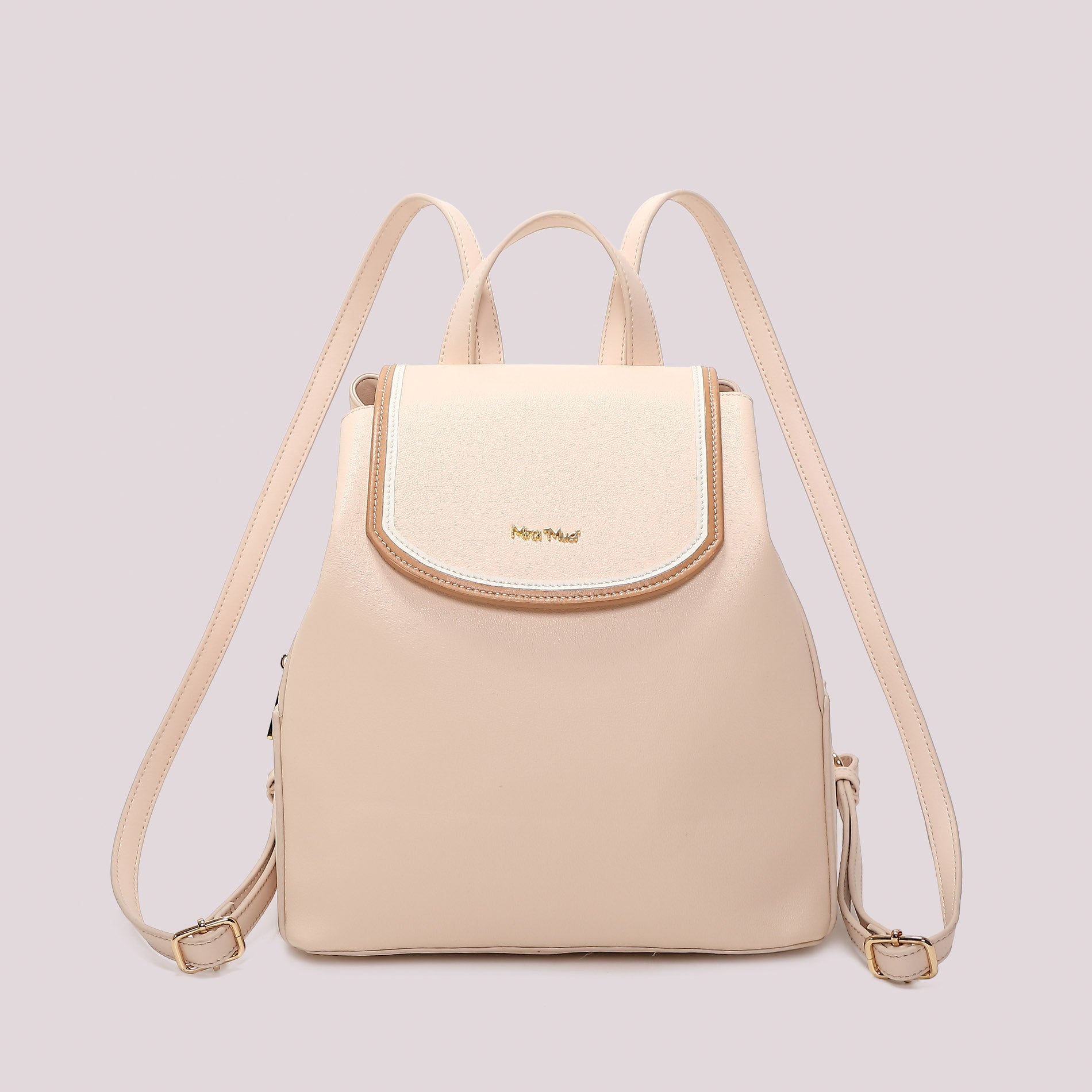 Mimi Mua zaino donna con patta e chiusura zip PANNA TU | Giò Fashion