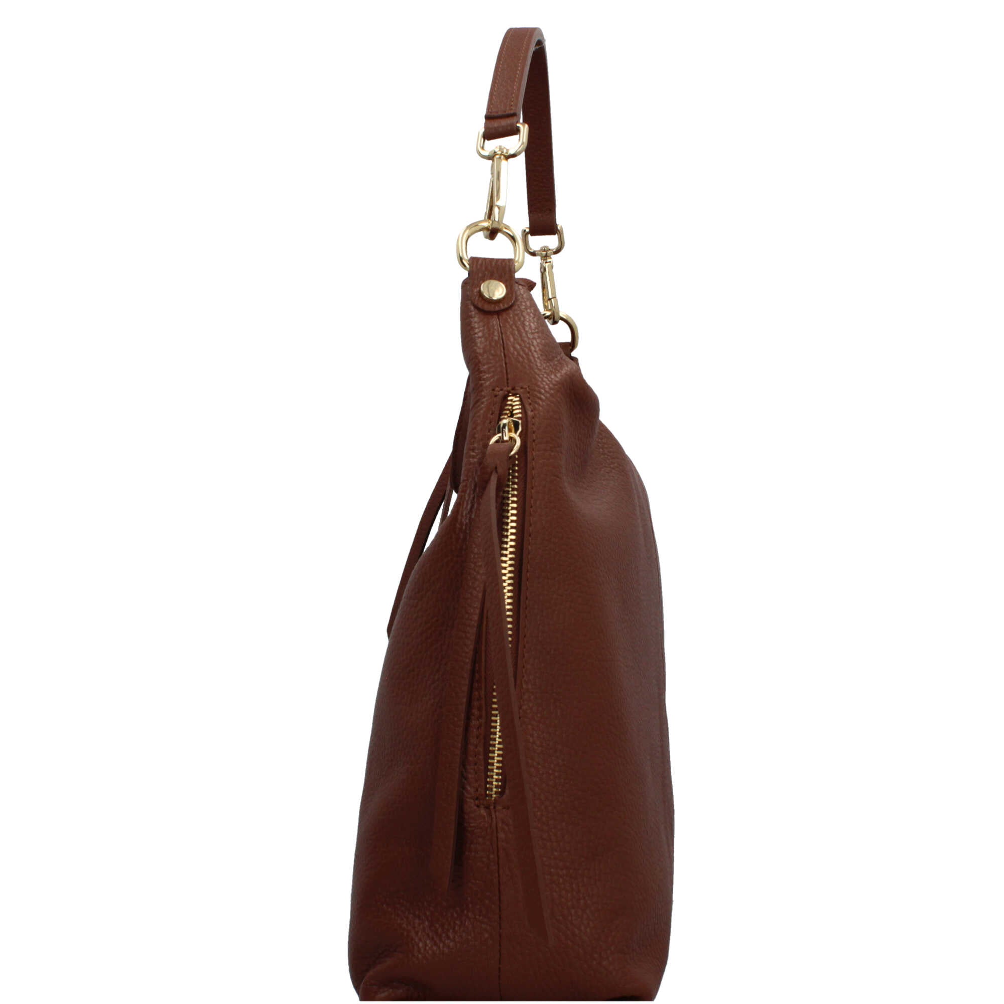 Borsa a spalla Made in Italy in pelle con tracolla rimovibile CUOIO TU | Giò Fashion
