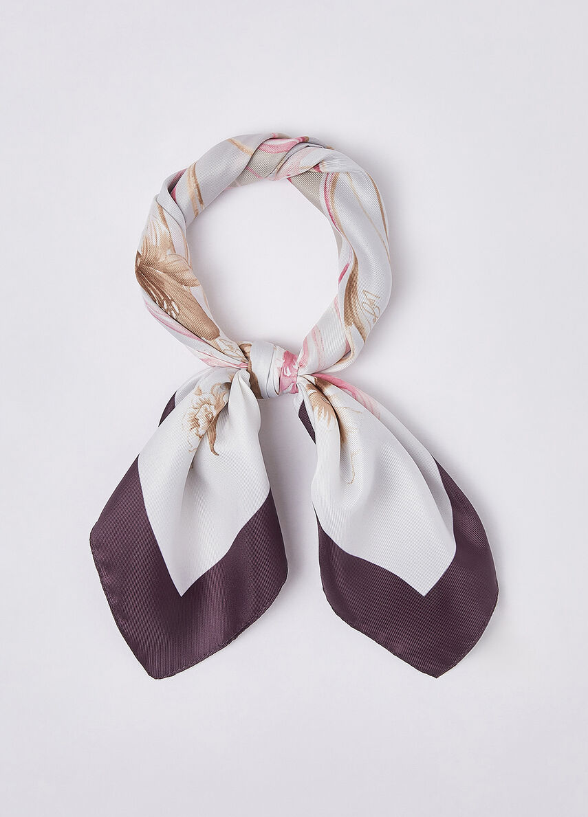 Foulard Liu Jo elegante con stampa floreale raffinata Marrone TU | Giò Fashion