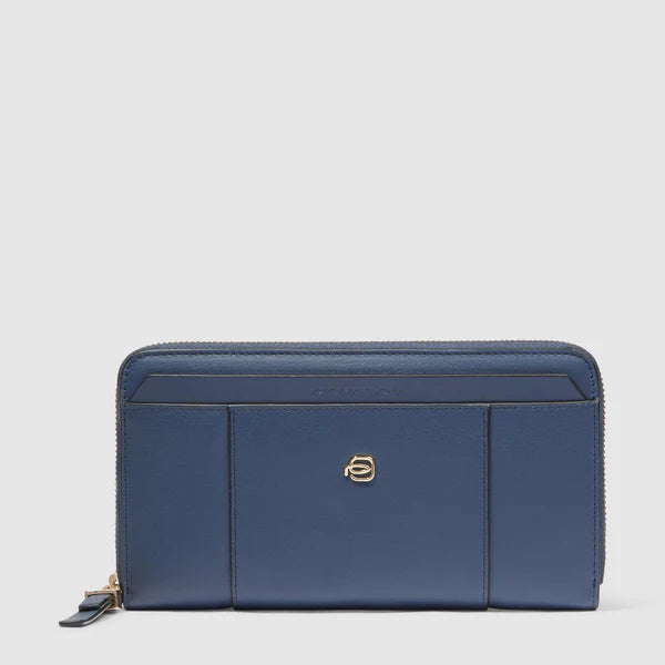 Portafoglio a quattro soffietti con zip Piquadro BLU SCURO TU | Giò Fashion
