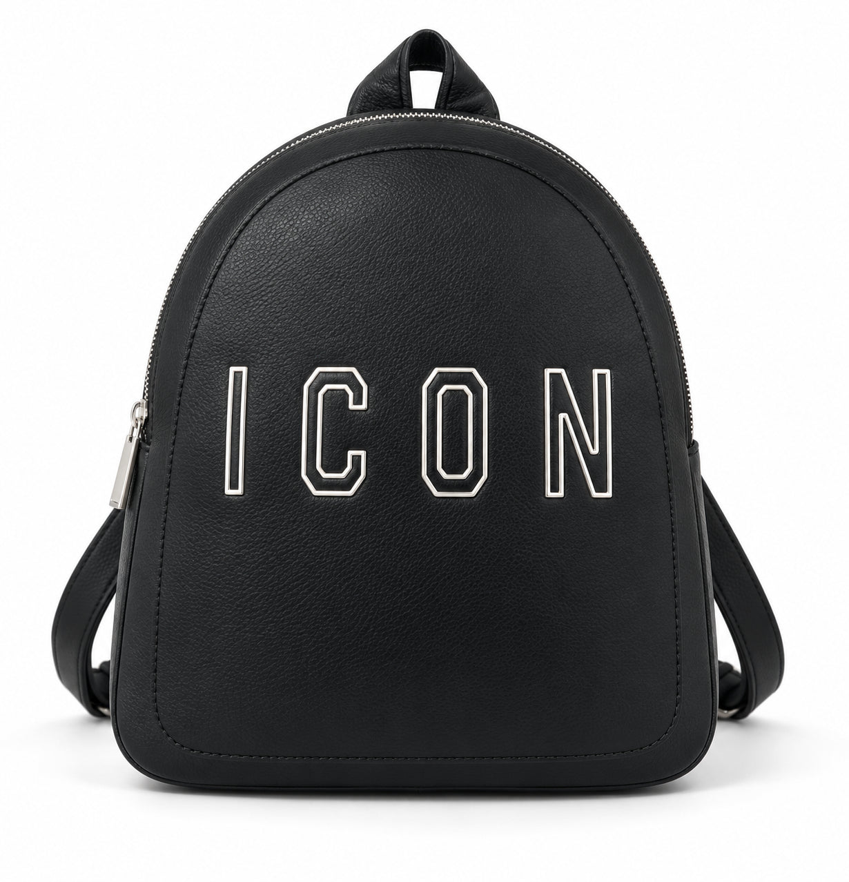 Zaino piccolo effetto pelle con logo a contorno