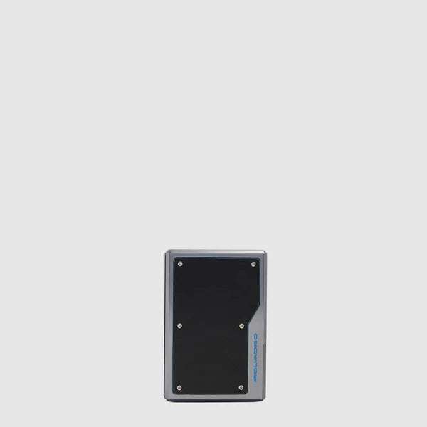 Portacarte MagSafe® Blue Square in Pelle e Alluminio con RFID