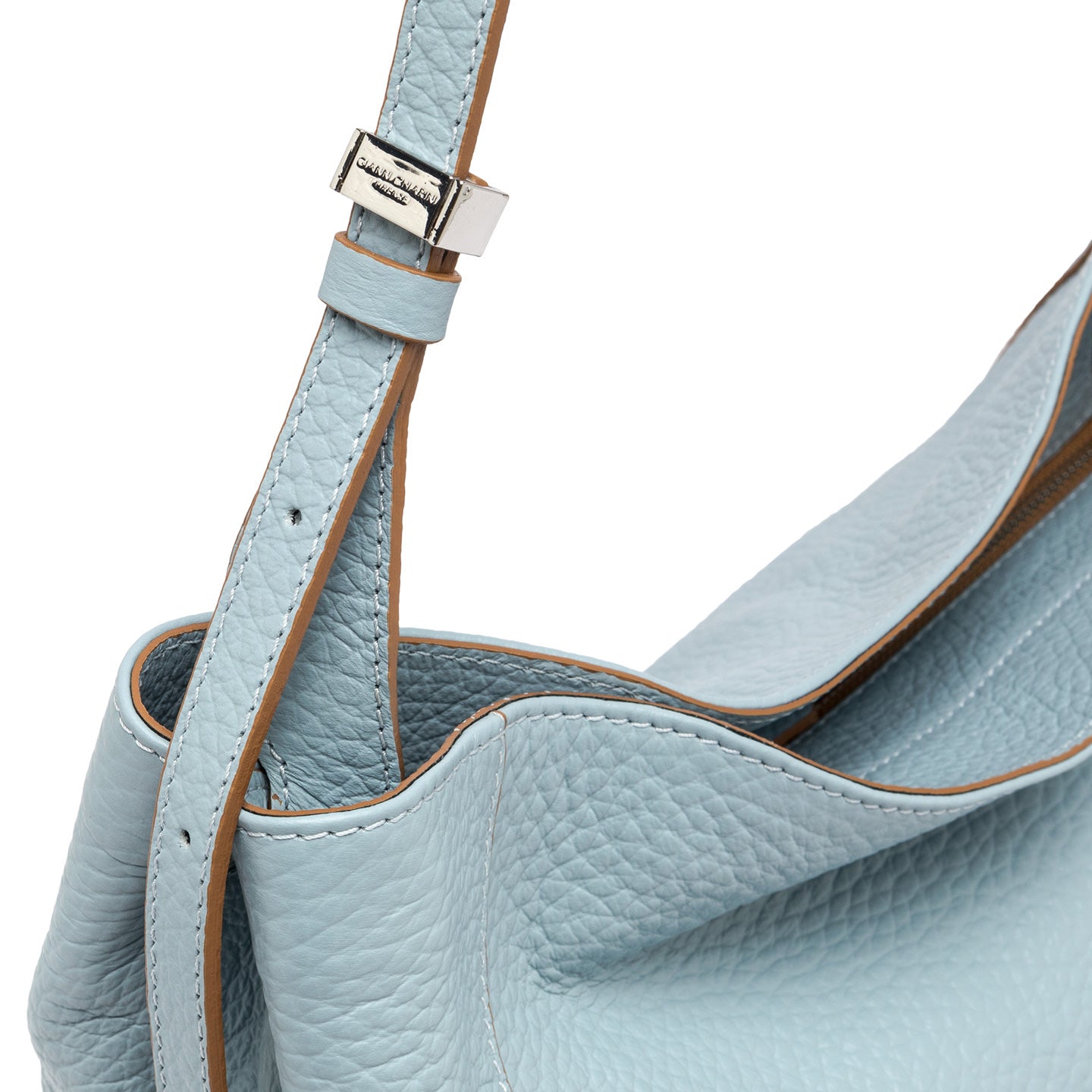 Gianni Chiarini Minerva borsa a spalla in pelle grana maxi con chiusura magnetica Turchese TU | Giò Fashion