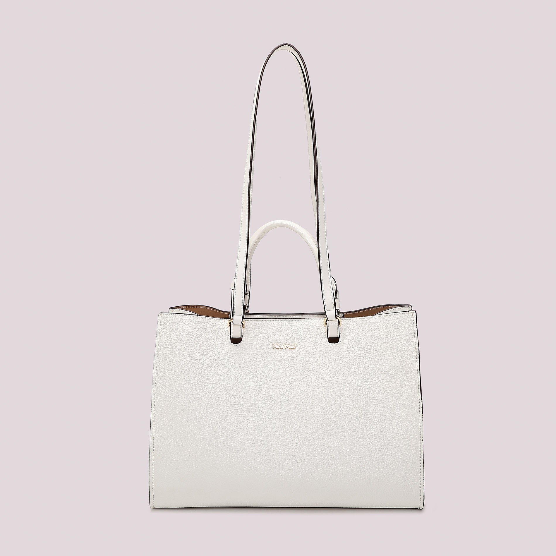 Borsa shopping donna Mimi Mua con doppi manici e design strutturato elegante Bianco TU | Giò Fashion