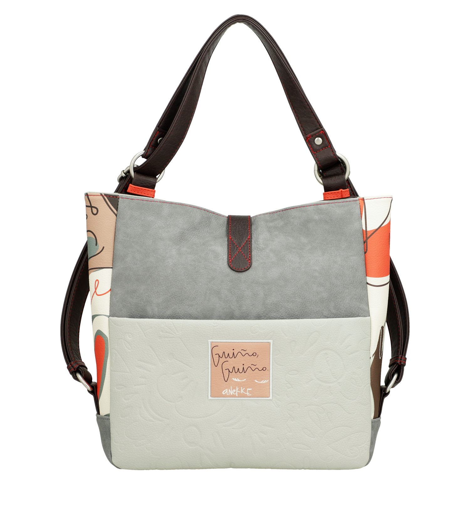 Borsa Anekke versatile con doppio utilizzo e design artistico Bianco TU | Giò Fashion