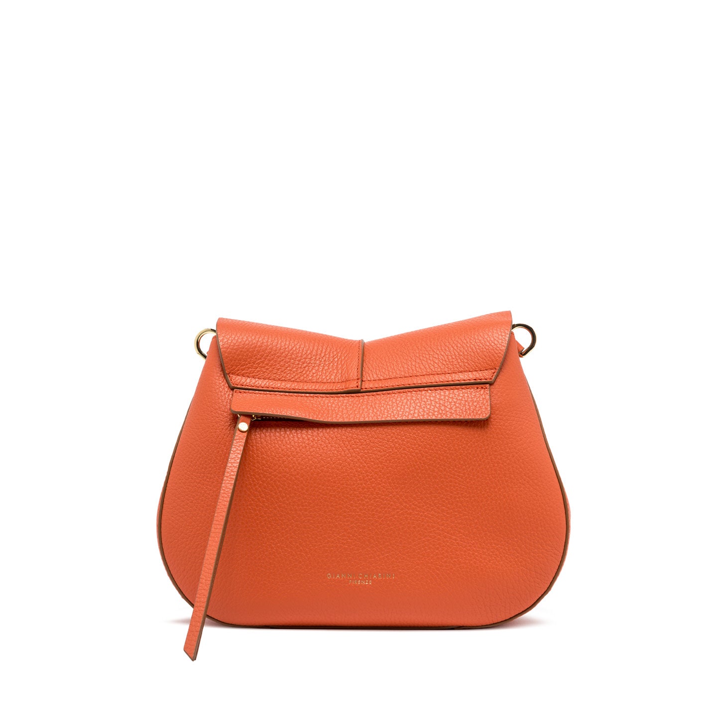 Gianni Chiarini Helena Round borsa a tracolla in pelle martellata con tasche organizzate Arancione TU | Giò Fashion