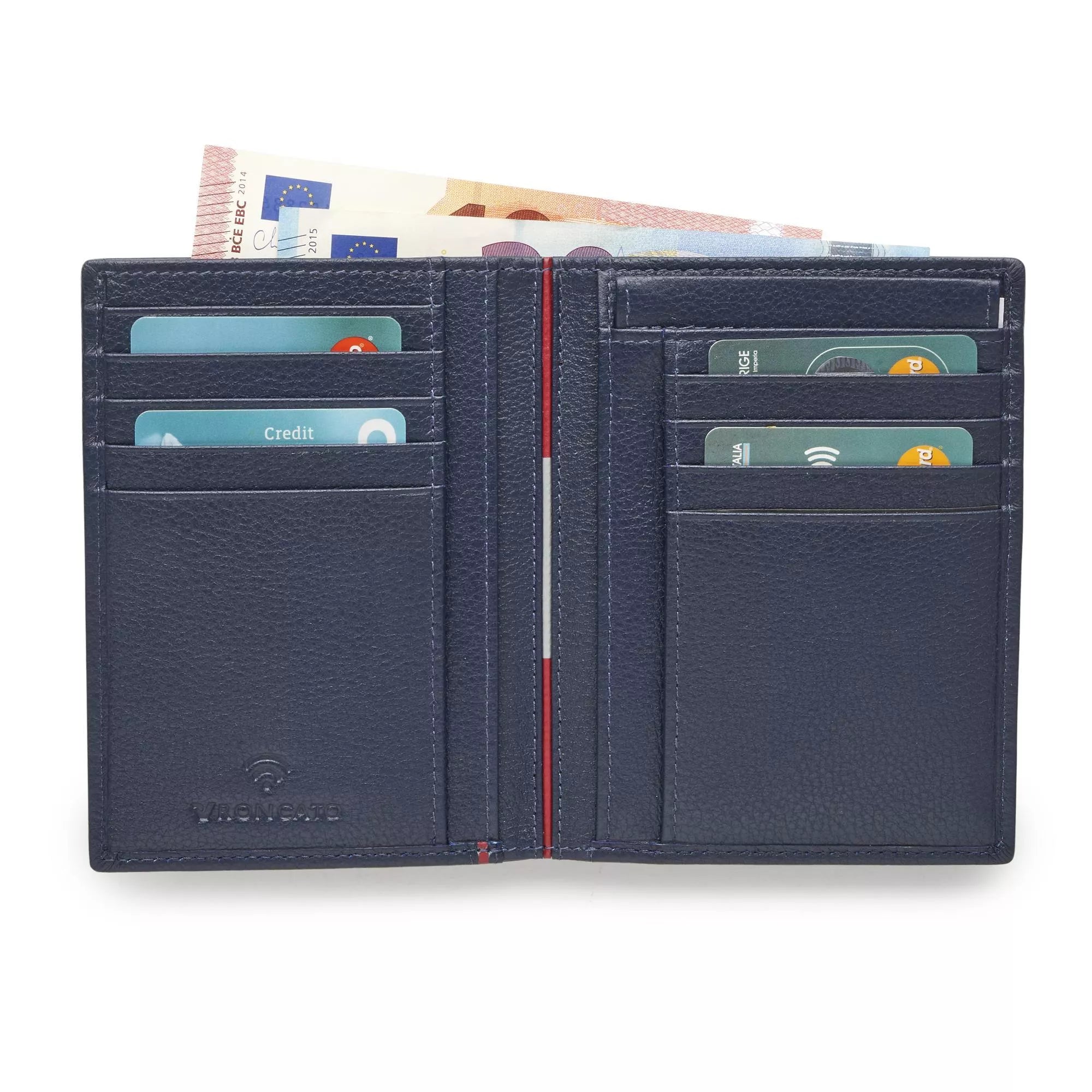 Portafoglio Roncato uomo verticale in pelle con portacarte multiplo BLU SCURO TU | Giò Fashion