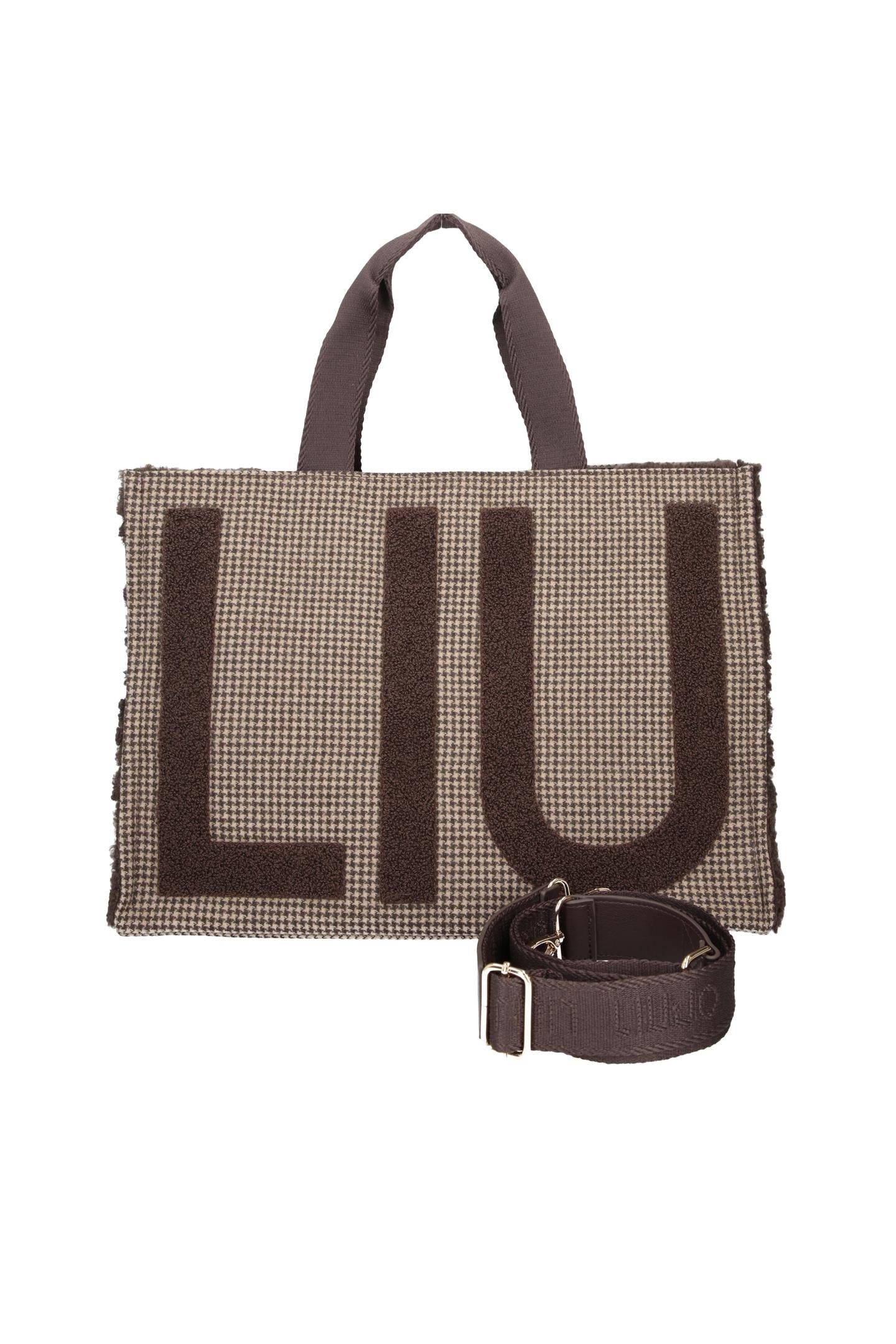 Liu Jo Tote Bag Grande Donna Check con Logo e Tracolla