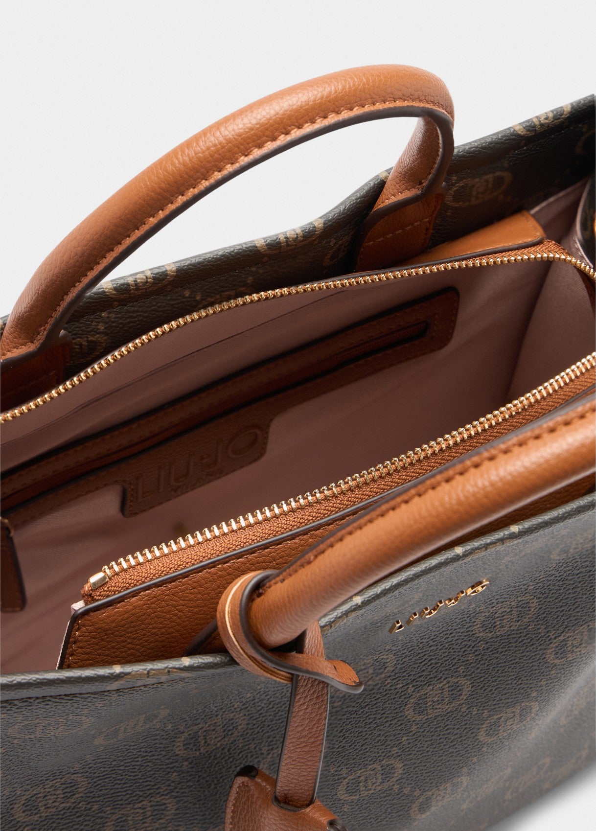 Borsa Liu Jo a mano con tracolla e logo all over