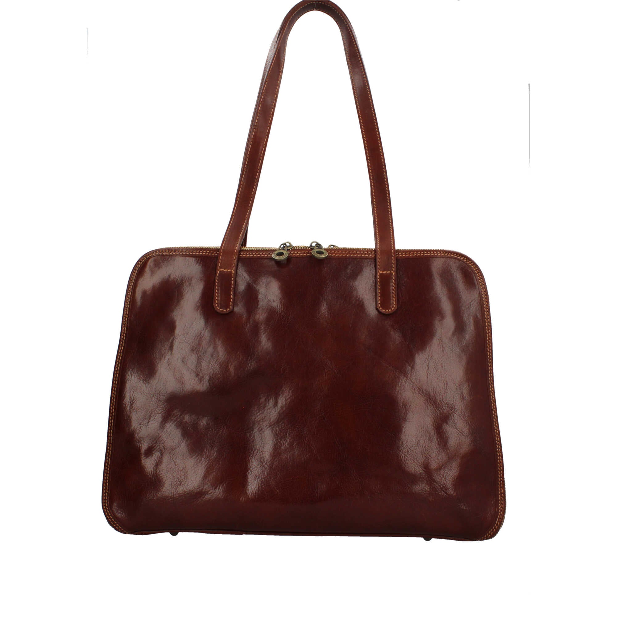 Borsa Made in Italy a mano con zip superiore e design professionale CUOIO TU | Giò Fashion