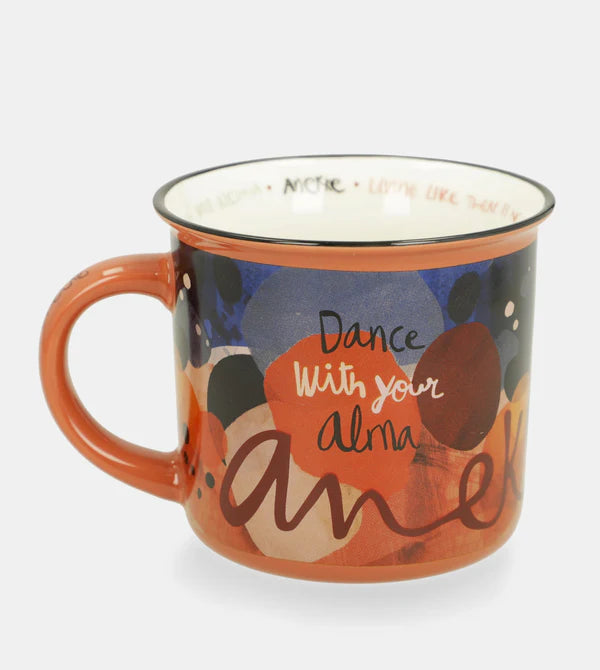 Tazza Anekke in Ceramica con Stampa Artistica e Charm Decorativo Arancione TU | Giò Fashion