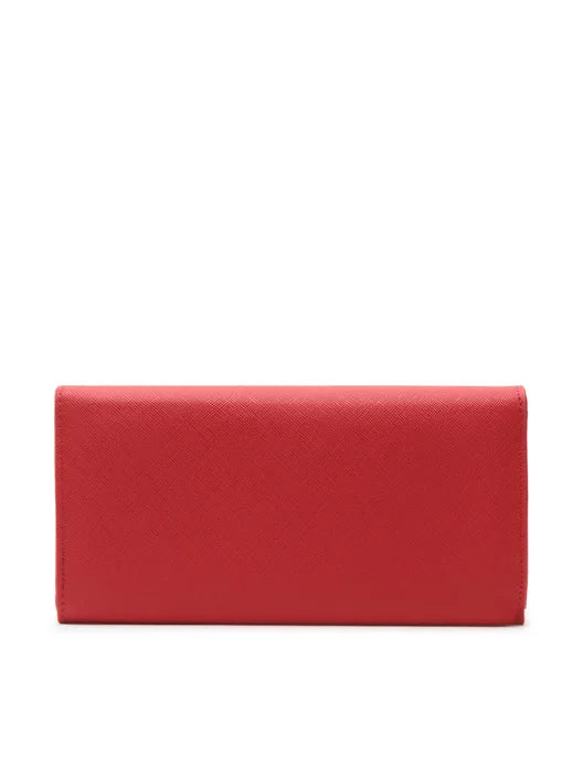 Valentino portafoglio donna elegante con chiusura a patta e logo frontale Rosso TU | Giò Fashion