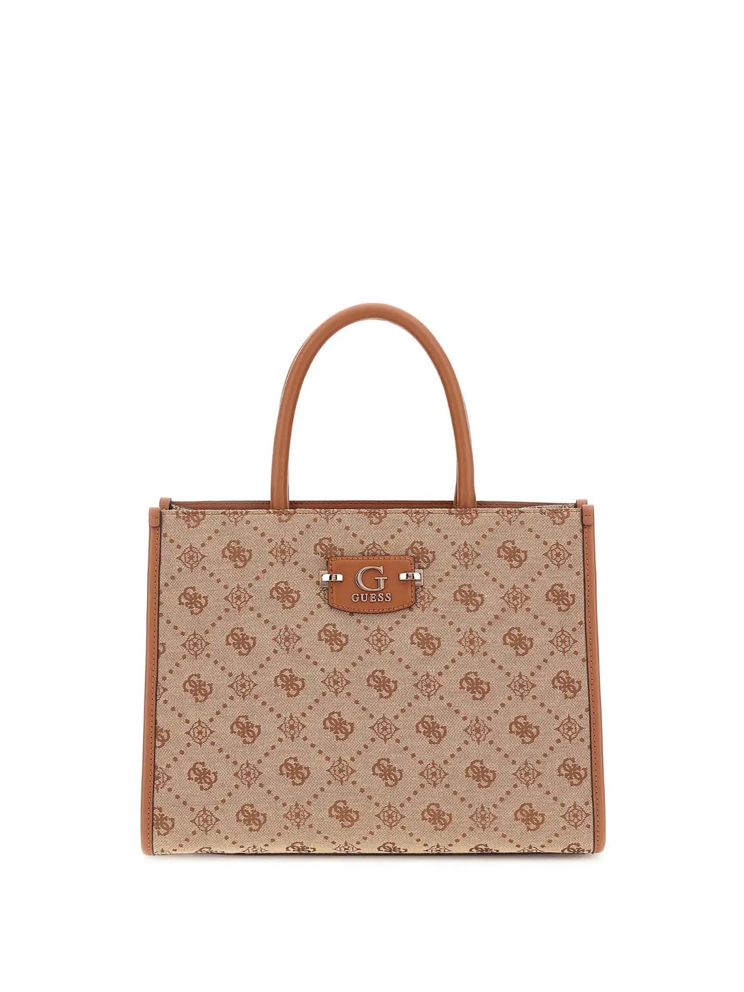 Borsa a mano Guess con logo all-over e doppio manico