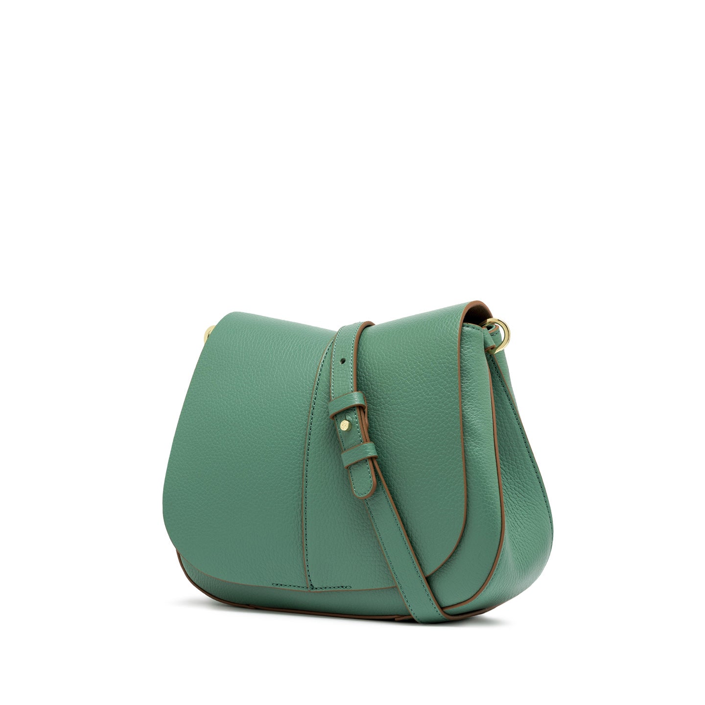 Gianni Chiarini Helena Round borsa a tracolla in pelle martellata con tasche organizzate Menta TU | Giò Fashion