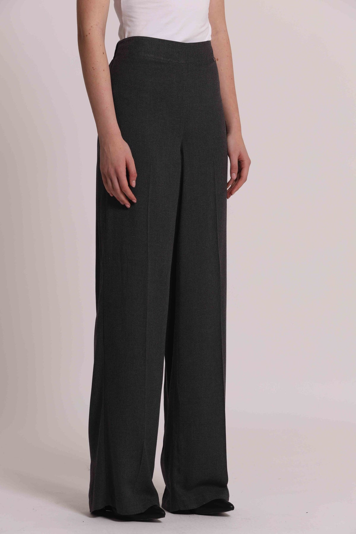 Pantaloni Donna Palazzo a Vita Alta con Pinces Mimi Mua