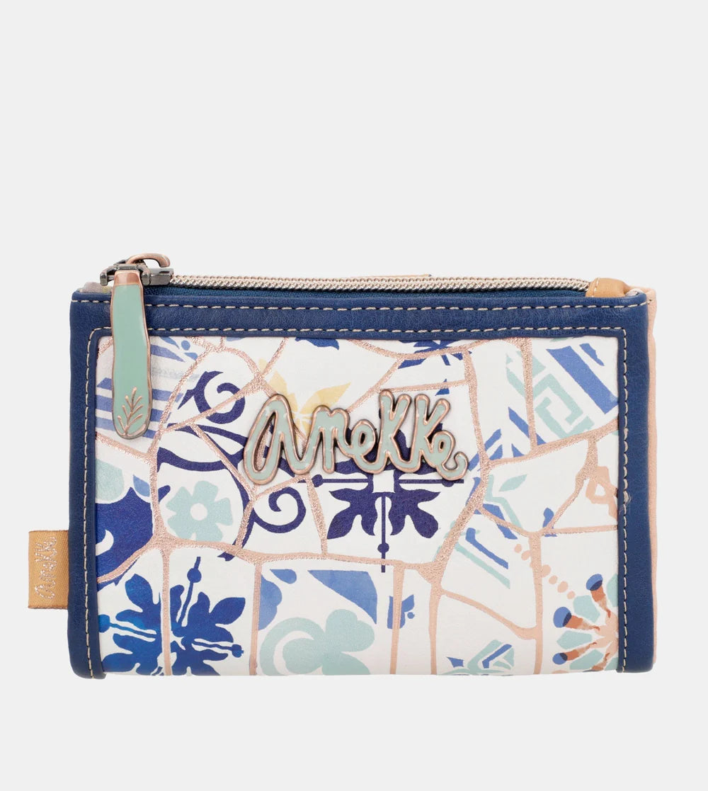 Portafoglio medio Anekke Sunrise Flexi con stampa ceramica Bianco TU | Giò Fashion