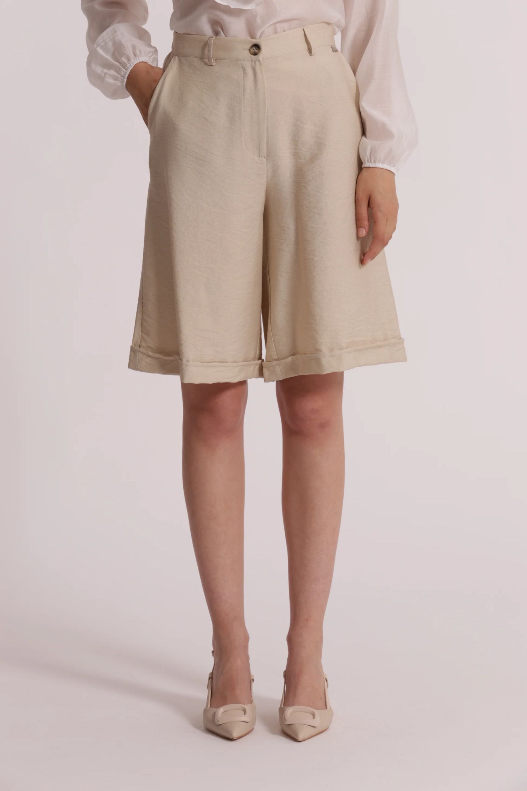 Mimi Mua bermuda donna eleganti a vita alta con tasche